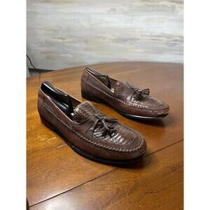 Domani shoes brown leather tassel loafer men’s Sz 11.5 18-1007